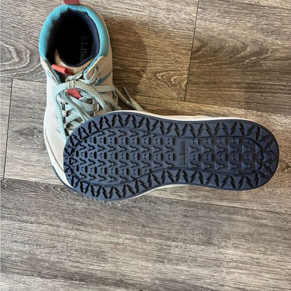 LL Bean Suede Hiking Boots Blue with Orange Accents - Picture 3 of 6